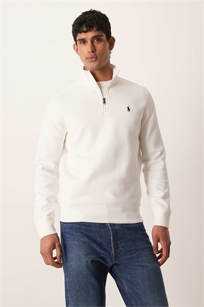 Свитшот с логотипом, из двойного трикотажа, с четвертью молнии артикул 154008389