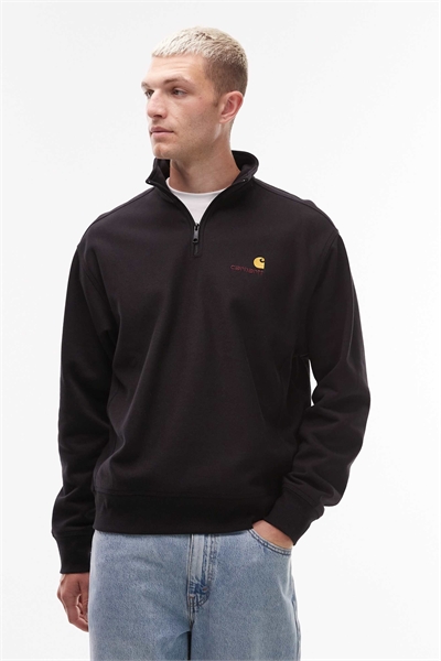 Свитшот с четвертью молнии и американским принтом артикул 148713506