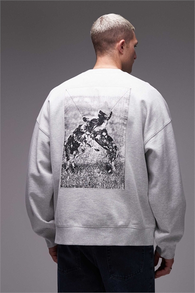 Свитшот свободного кроя без капюшона артикул 148713512