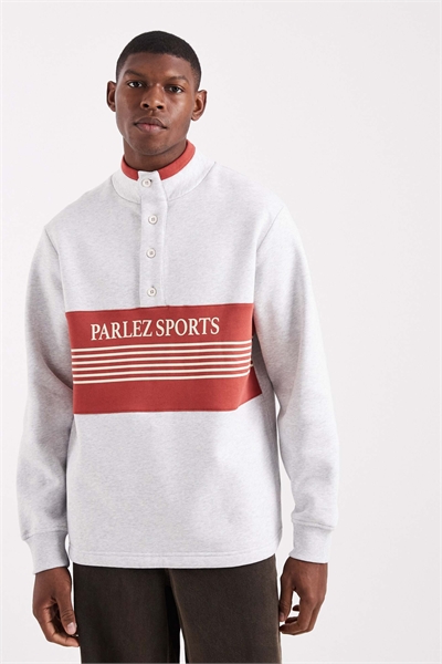 Свитшот с логотипом на пуговице и цветовыми вставками артикул 152560401