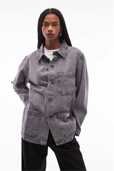 Джинсовая рубашка свободного кроя артикул 150179290