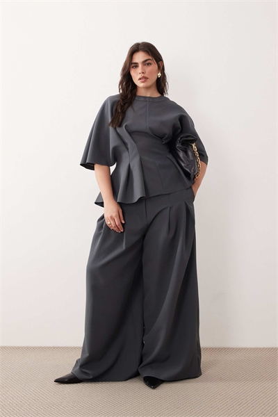 Брюки с зауженными штанинами и заутюженными складками на талии co-ord артикул 155053907