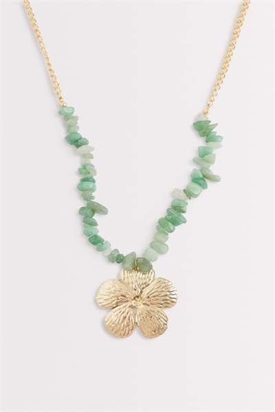 Колье с подвеской в виде цветка из бисера артикул 155001980