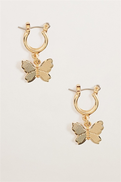 Серьги-кольца в виде бабочки артикул 154694234