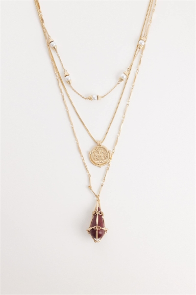 Многослойное колье-лонглайн с подвеской артикул 155210351