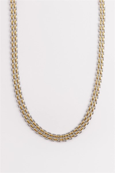 Двухцветное колье с цепочкой в стиле ретро из смешанных металлов артикул 155681914