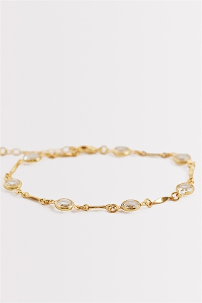 Браслет из ограненного хрусталя и звеньевой цепочки артикул 153816920