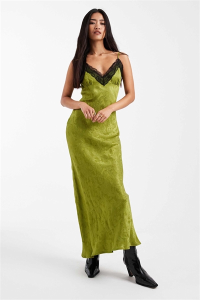 Платье средней длины с жаккардовым узором и кружевом артикул 153399538