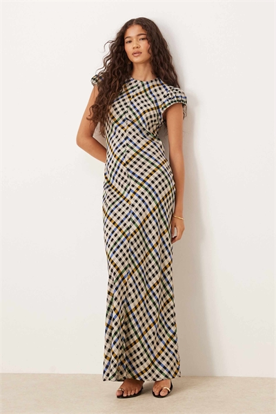 Макси-платье с короткими рукавами артикул 150177504