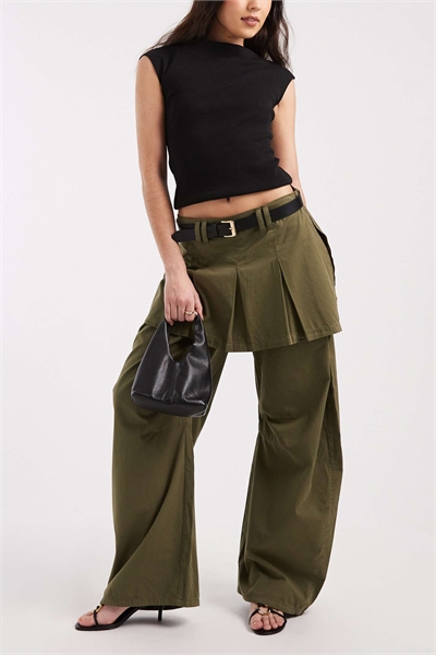 Брюки-кюлоты с плиссированной юбкой артикул 154959921