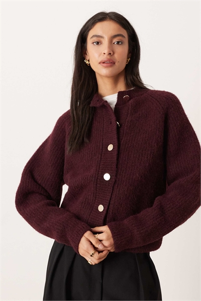 Вязаный кардиган с узором «рыбацкая резинка» и рукавами-рагланами артикул 152627461