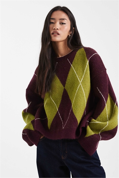 Пушистый вязаный свитер с узором «аргил» артикул 153285648