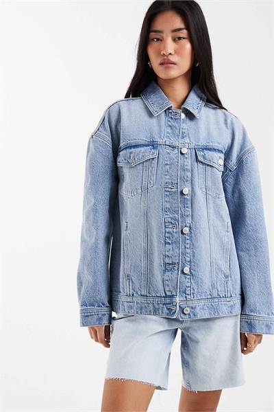 Джинсовая куртка свободного кроя артикул 155388683
