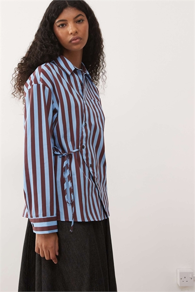 Рубашка свободного кроя с асимметричной планкой артикул 155094453