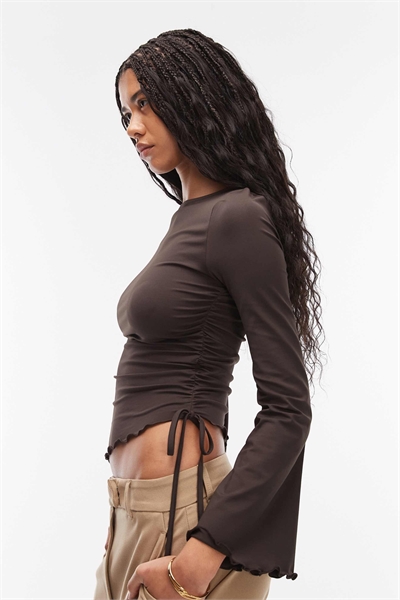 Топ с завязками и рукавами-трубочками артикул 155721956