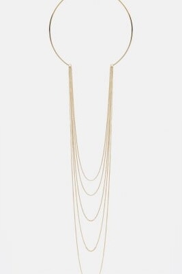 Колье с длинной цепочкой контрастного цвета артикул 156236144