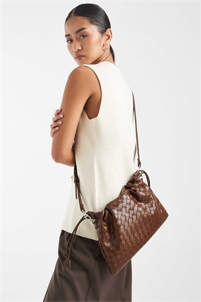 Сумка через плечо из ткани с шнурком артикул 154692705