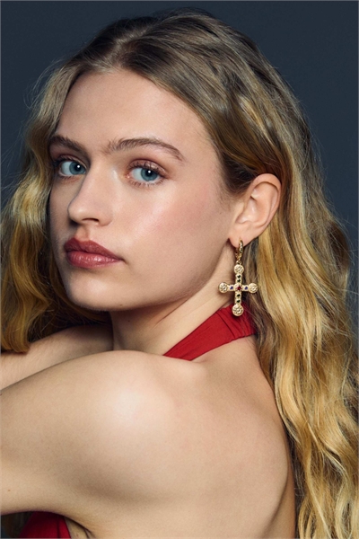 Серьги в виде креста артикул 156341174