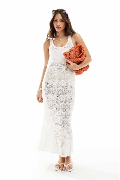 Макси-платье из открытого трикотажа артикул 133792720