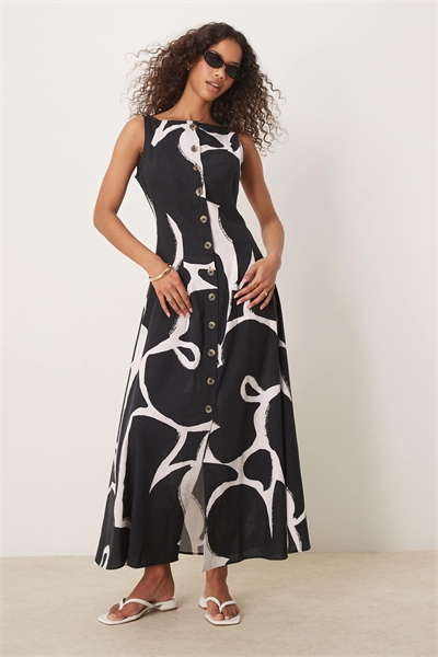 Макси-сарафан с V-образным вырезом, застегивающийся на пуговицы артикул 140465327