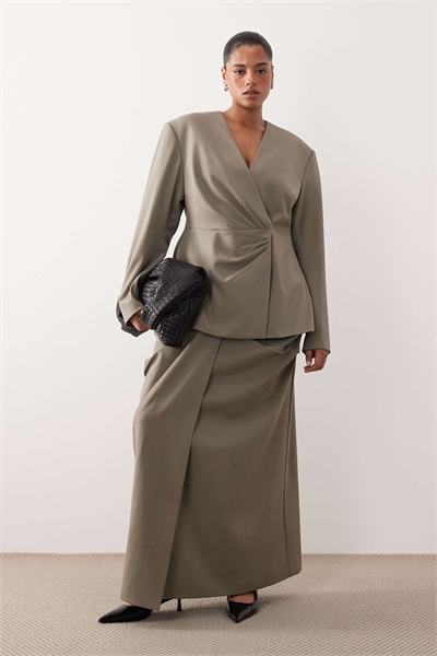 Макси-юбка с драпировкой по линии изгиба артикул 151777997