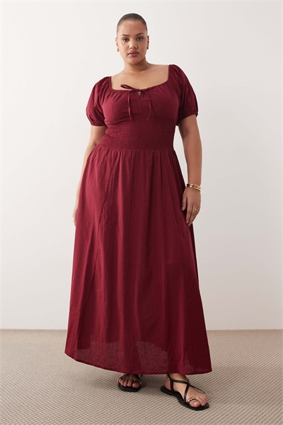 Пляжное платье макси с рукавами-буф и завязками спереди артикул 152383808