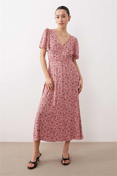 Платье-миди Nobody's Child Petite Atlas с мелким цветочным принтом розового цвета артикул 153886911