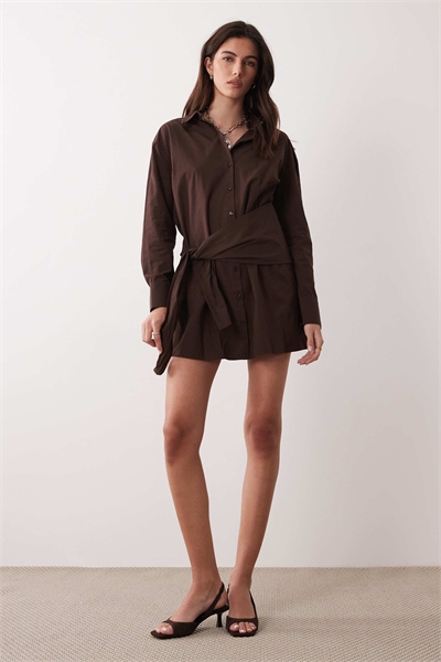 Платье-рубашка с завязками в виде шарфа артикул 155172267