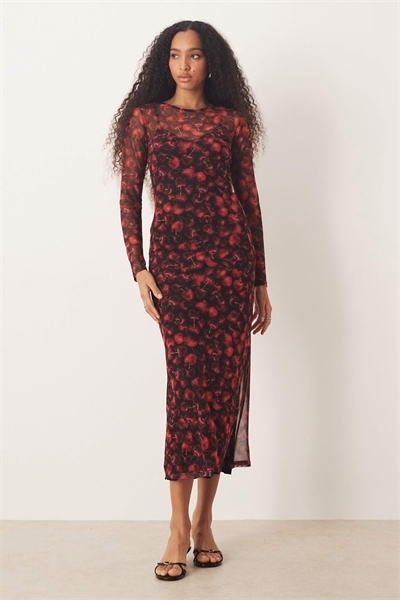 Платье-миди из сетки артикул 152557224