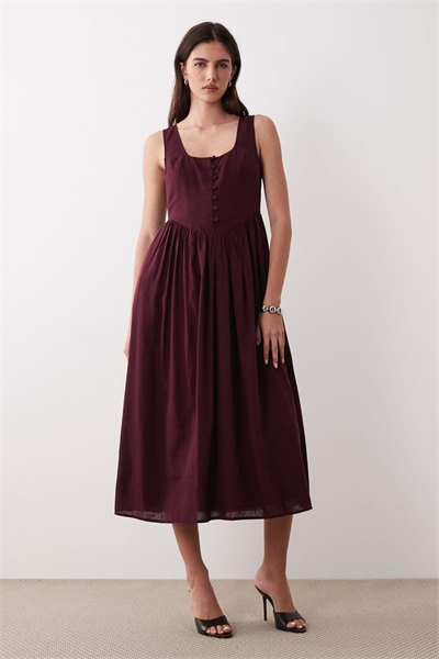 Платье-миди Cora темно-красного цвета артикул 153883305