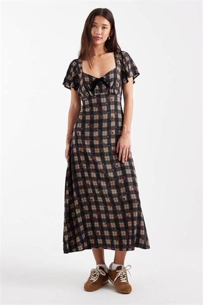 Платье-миди с бархатным бантом черного цвета артикул 151897195