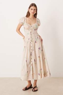 Платье-миди с пуговицами Coplete me в чайном цвете артикул 154232044