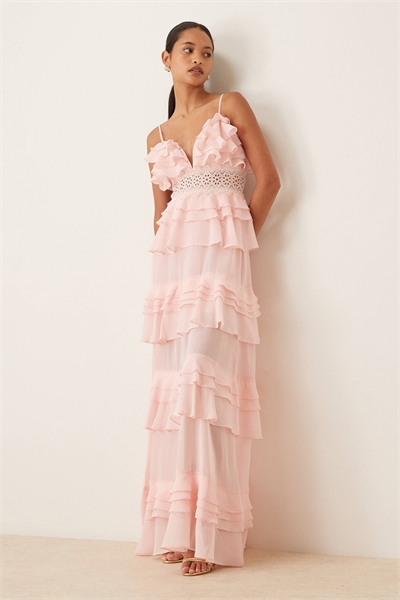 Макси-платье с многослойными оборками артикул 155326962
