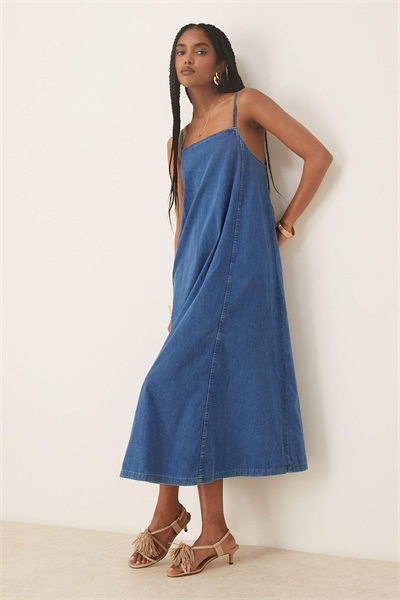 Джинсовое платье средней длины с трапециевидным силуэтом от Jazmine артикул 147083464