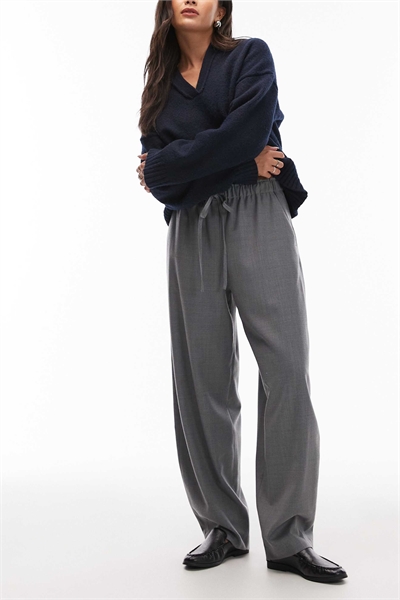 Шерстяные брюки с завязками на талии артикул 150524216