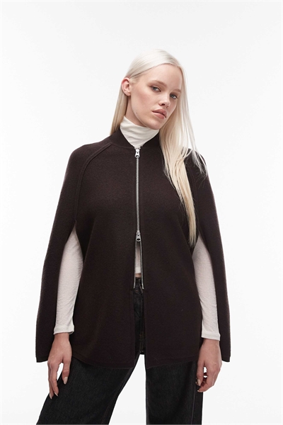 Топ-накидка на молнии из чистой шерсти артикул 151304640