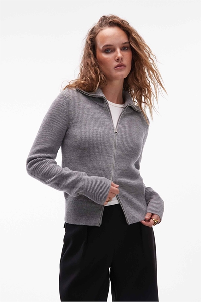 Кардиган из чистой шерсти на молнии с широким воротником артикул 151023766