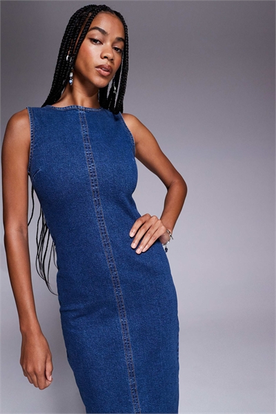 Мини-платье из денима артикул 143241095