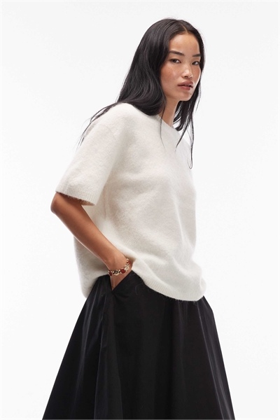 Свитер с короткими рукавами из смеси альпаки и шерсти артикул 151255746