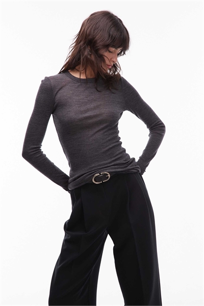 Длинный рукав из мериносовой шерсти, полупрозрачный, вязаный артикул 150524220