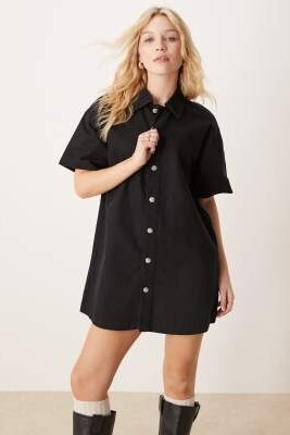 Платье-рубашка из джинсовой ткани артикул 142509152