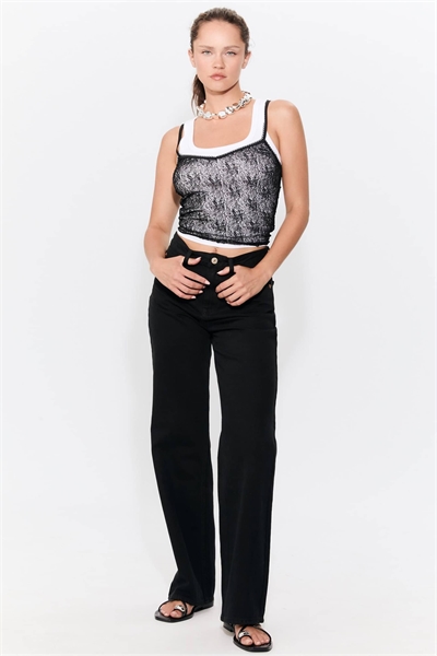 Джинсы D92 прямого кроя с широкими брючинами артикул 151221239