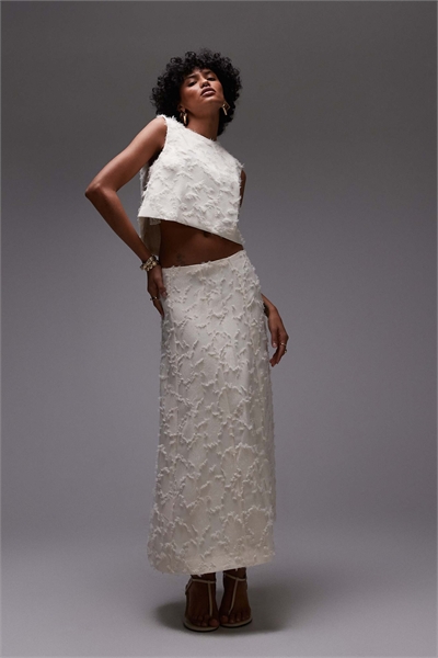 Юбка средней длины с фактурной поверхностью co-ord артикул 143764737