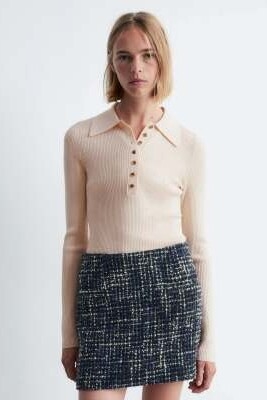 Мини-юбка из твида с добавлением шерсти артикул 150500845