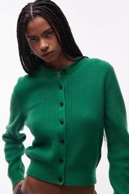 Приталенный кардиган из смеси шерсти и хлопка артикул 154340389