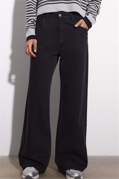 Джинсы с широкими брючинами артикул 154971666