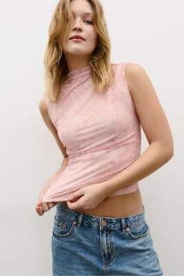 Футболка из сборчатого тюля артикул 155865536