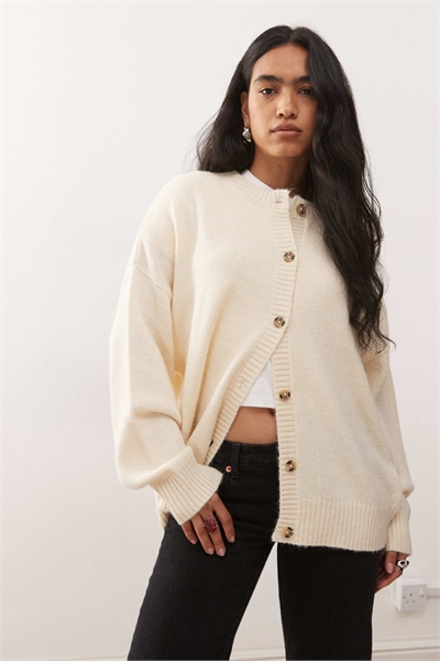 Кардиган свободного кроя с круглым вырезом артикул 143420717