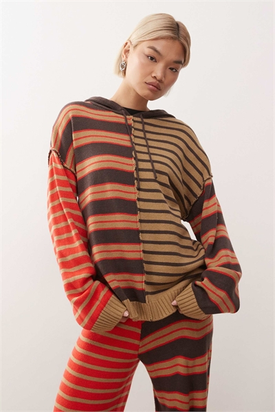 Толстовка с капюшоном из трикотажа с вставками в полоску co-ord артикул 148632982