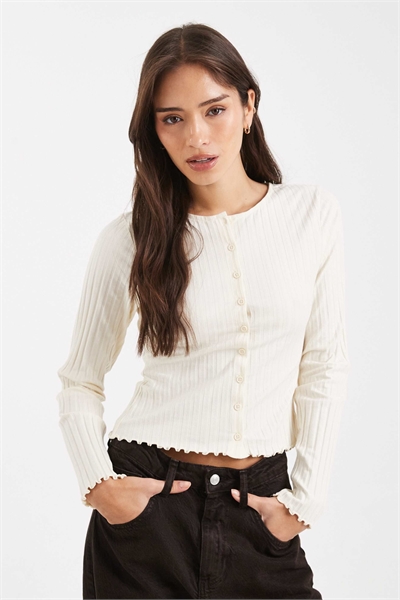 Кардиган с ребристой вязкой артикул 147968805
